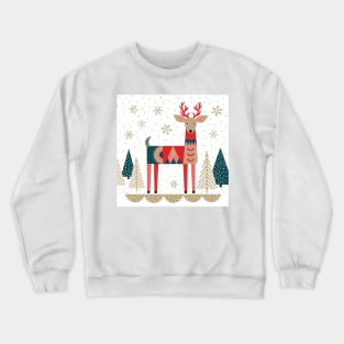 Holiday Reindeer with geometric shapes Crewneck Sweatshirt